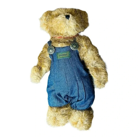 Boyds Bears Edmund T Bear Fall 1996 Green Sweater Jeans Overalls 10" NWT - Picture 7 of 10